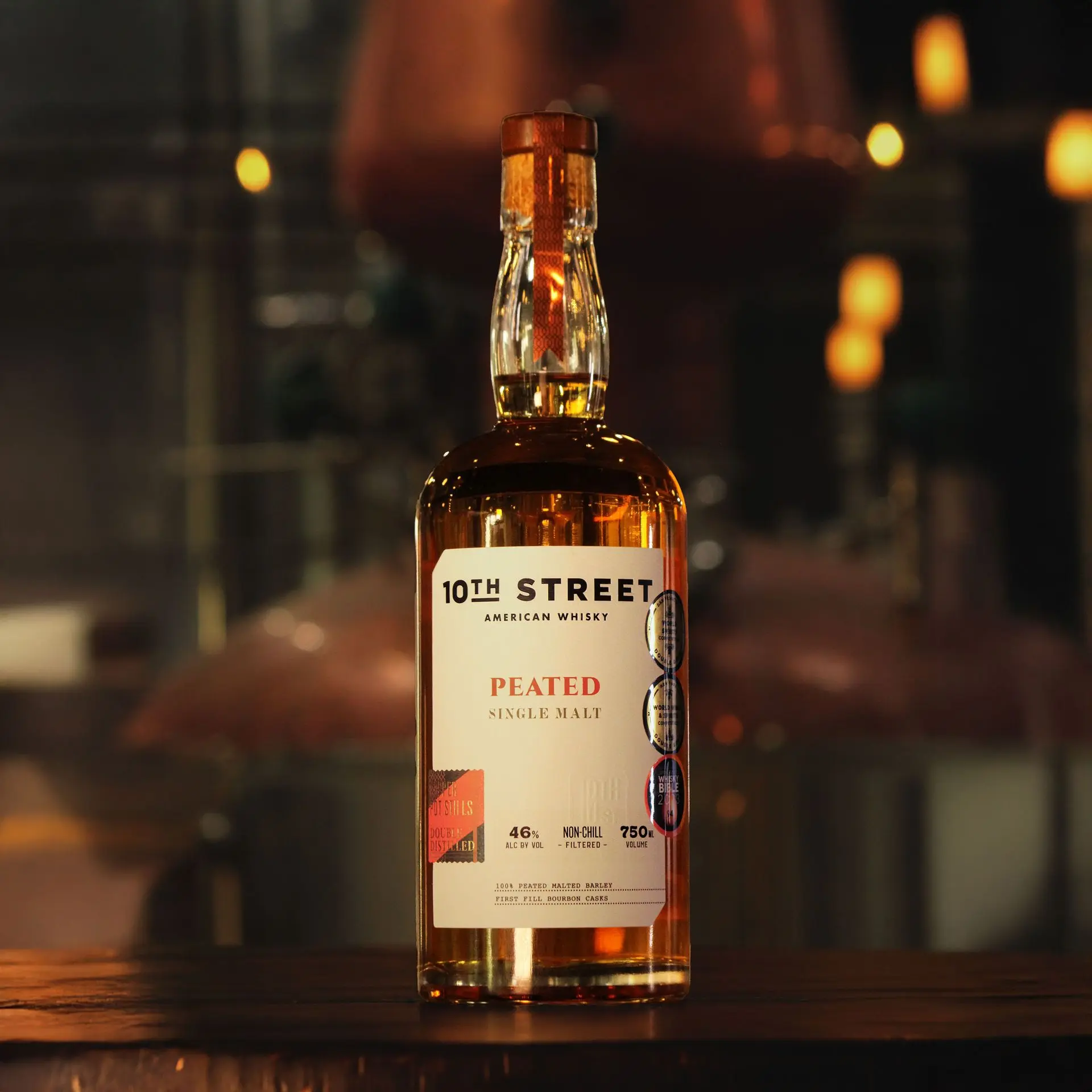 Wine Cask Finish Distillers Cut Peated Single Malt Bottle