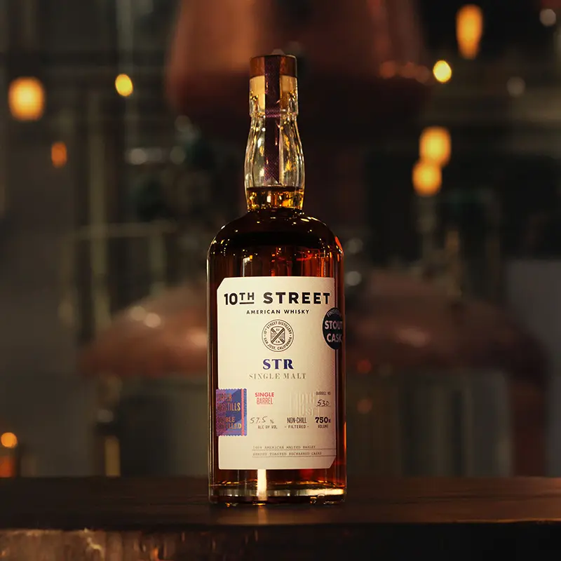 Wine Cask Finish Distillers Cut Peated Single Malt Bottle